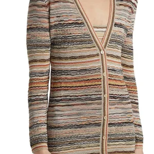 Women Autumn Single Breasted Metallic Striped Long Sleeve Knitted Cardigan Coat - AliExpress Sweaters&Jumpers