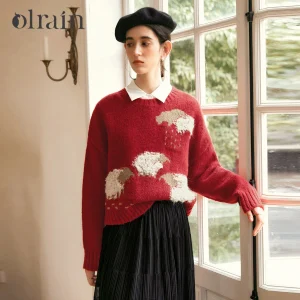 OLrain French Pullover Sweaters for Woman Solid O-neck Embroidered Jumpers 2026 Autumn Winter New Knitted Female Tops O56DM95210 - AliExpress Sweaters&Jumpers