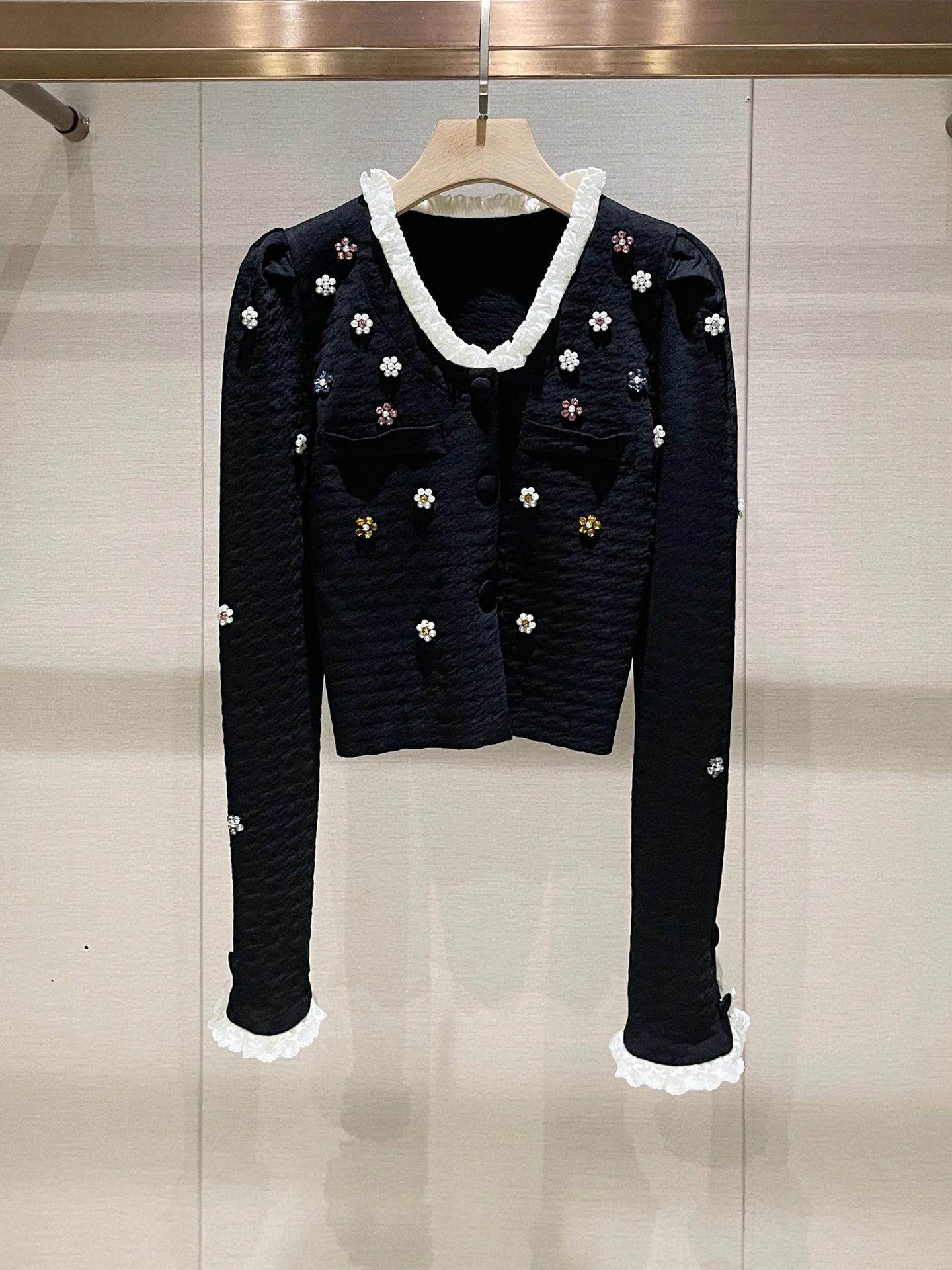Korean Sle Ele Bla Long Sve Ladies Knitted Cardigan Heavy Embroidery Casual Comfortable Spring New Arrival - AliExpress Sweaters&Jumpers