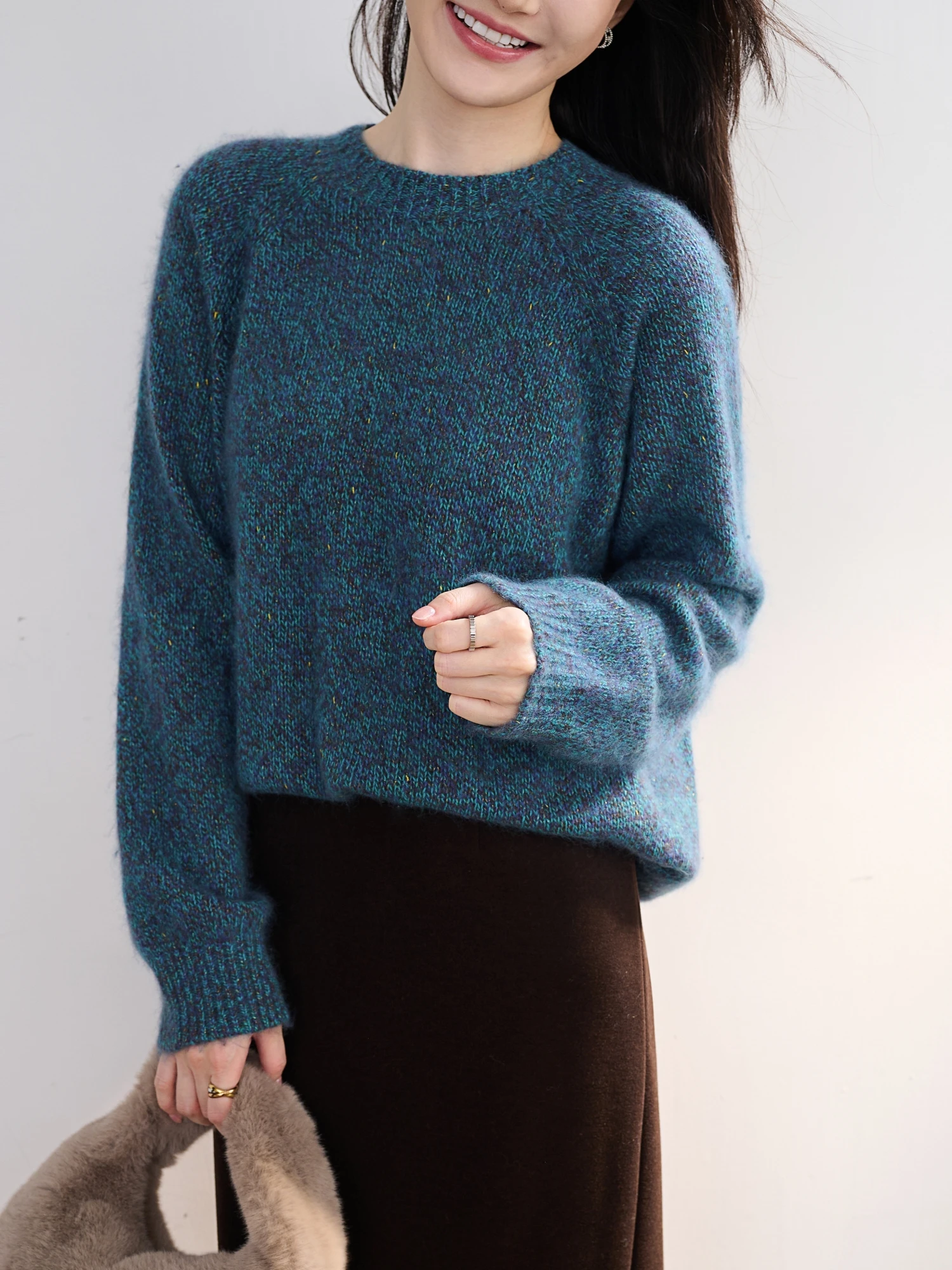 JPOO Winter Star River Heavyweight Wool Camere Gold Bean Flower Knit round Ne Sweater Women's Commute Sle Color - AliExpress Sweaters&Jumpers