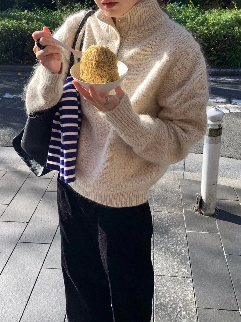Soft Cozy Loose Women's Knitted Sweater f High Ne Casual Sle Long Sve Regular Length Daily Wear Winter Top - AliExpress Sweaters&Jumpers