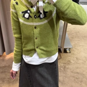 Penguin Baby Fce Long Sve Knitted Cardigan Autumn Winter Cute Sle Cartoon Print V-Ne Girls Regular Fit Wool Blend S... - AliExpress Sweaters&Jumpers