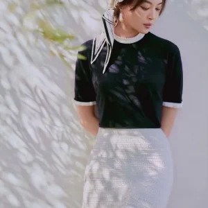 New Style Women's Knitted Short Sleeve round Neck T-Shirt Commute Casual Loose Feeling Fake Two-Piece Comfortable Wool Blend - AliExpress Sweaters&Jumpers