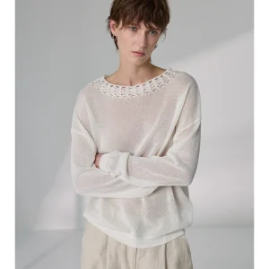 Women's Loose Fit Hollow Knitted Sweater Silk And Paper Yarn Woven Spring 2026 Breathable Comfortable White Top - AliExpress Sweaters&Jumpers