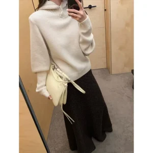 Autumn and Winter Hooded Wool Knitted Top Long-sleeved Solid Color Sweater Pullover for Women - AliExpress Sweaters&Jumpers