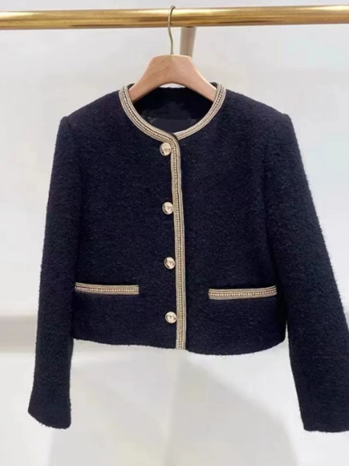 Ele ort Outerwear round Ne Diamond Embellied Color Blo Heavy Work Woolen Knitwear DBNY Sli Autumn Piece - AliExpress Sweaters&Jumpers