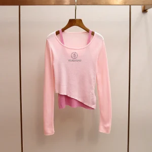 MaSande High-End Women's Knitted Long Sve U-Ne Pink Spicy Girl Sle Fake Two-Piece Spring Summer New Arrival - AliExpress Sweaters&Jumpers