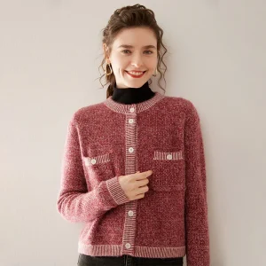 Autumn and Winter 100% Cashmere Women's Coat Sweater Women's Self-Cultivation O-neck Cardigan Warm Knitted Sweater Women - AliExpress Sweaters&Jumpers