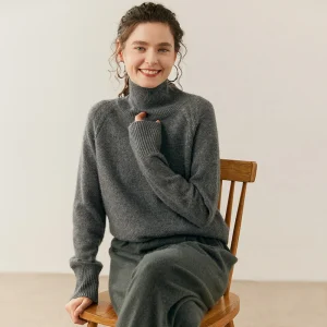 Classics Loose Women Mock-neck 100% Cashmere Sweater Thick Pullover Autumn Winter Soft Lazy Style Cashmere Knitwear Clothing - AliExpress Sweaters&Jumpers
