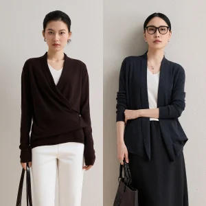 ChangDX Modern Moon Sle 60-Single-Ply Fine-Woven Wool Cross-Over Double-Bule Open Cardigan Soft Long-Sve Women's Knitt... - AliExpress Sweaters&Jumpers