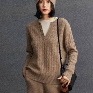 TLOML Chic Women 100% Cashmere Sweater O-neck False Two-piece Cable Knit Pullover Autumn Winter Soft Warm Cashmere Knitwear Tops - AliExpress Sweaters&Jumpers