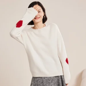 Women's 100% Cashmere Sweater Casual Solid Color Knitted Pullover Thick Loose round Neck Shoulder Drop Heart Blouse Top - AliExpress Sweaters&Jumpers