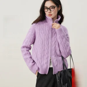 Double Zipper Woolen Knit Sweater Casual Ele Sle Long Sve Loose Fit Winter 2025 New Arrival Layering Texture Twist K... - AliExpress Sweaters&Jumpers