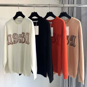 Loose American Sle Long Sve round Ne Pure Color Camere Knitted Women's Sweater South Oil Euro 24 New Version 2025 Au... - AliExpress Sweaters&Jumpers