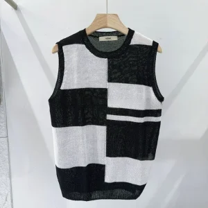 Spring 2026 Knitted Vest Women's round Ne Svel Striped Color Blo Faion Korean Sle Casual Loose Fit Thin Model - AliExpress Sweaters&Jumpers