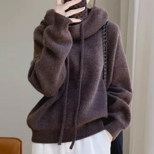Lazy Wind Sweater Women's 2025 Winter New Solid Color Loose Thick Knitted Sweater Top European and American - AliExpress Sweaters&Jumpers