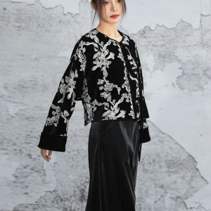 New Chinese Sle ort Velvet Jaet for Women Winter New Color Colion Tassel Cotton Tead Embroidery Top Button up - AliExpress Sweaters&Jumpers