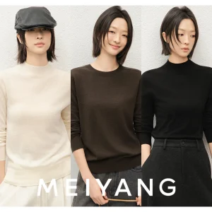 MeiYang Swan Ne No.2 Camere f High Collar round Ne Base irt Simple Casual Knitted Woolen Women's Long Sve Top - AliExpress Sweaters&Jumpers