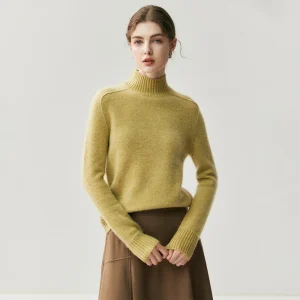 ANGEL 2025 Women's 100% Cashmere Sweater Half-high Saddle Shoulder Pullover Autumn Winter Thick Long Sleeve Cashmere Sweater Top - AliExpress Sweaters&Jumpers