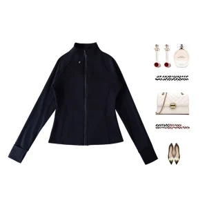 Slim Fit Yoga Jaet Ge Mi Xiu ort Sve Long Sve Stand Collar Fitn Clothes for Women Autumn Winter New Sle Cardigan - AliExpress Sweaters&Jumpers
