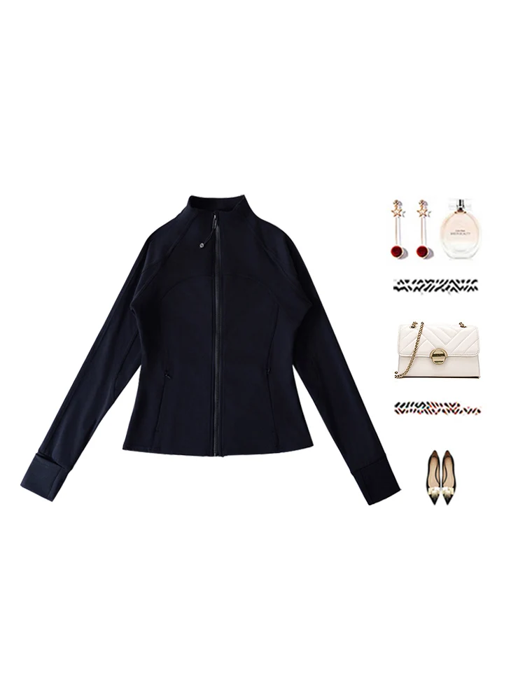 Slim Fit Yoga Jaet Ge Mi Xiu ort Sve Long Sve Stand Collar Fitn Clothes for Women Autumn Winter New Sle Cardigan - AliExpress Sweaters&Jumpers