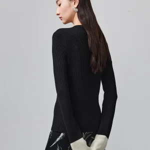 Tcyeek, 100%Merino Wool Elegant Sweaters, Women Frog Buttons, Fashion Slim Bottom Knitwear, Autumn Winter Black Top T48941QM - AliExpress Sweaters&Jumpers