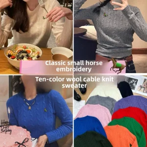Loose Fit round Neck Knitted Sweater Embroidered Twist Flower Design Comfortable Woolen Casual Style Women's Fashion Top - AliExpress Sweaters&Jumpers