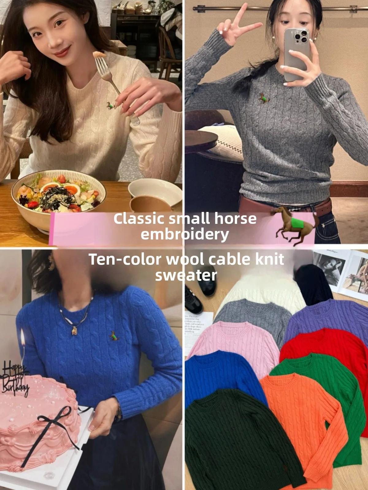 Loose Fit round Neck Knitted Sweater Embroidered Twist Flower Design Comfortable Woolen Casual Style Women's Fashion Top - AliExpress Sweaters&Jumpers