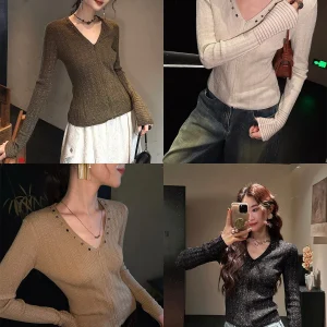 Sanji Bla Flower【Quiet】Beaded iny Knitted Base irt Inner Wear 00 Wool 2025 New Top Women's Faion Commute Sle Loose... - AliExpress Sweaters&Jumpers