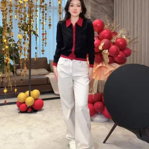 Ele V-Ne Knitted Sweater Faionable All-Match High-End Merino Wool Silk by Old Yang ME Aesthetic Top for Women - AliExpress Sweaters&Jumpers