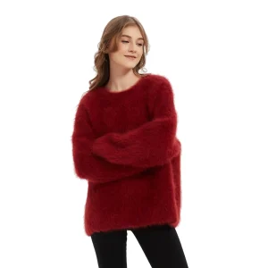 BAHTLEE-Women's Alpaca Wool Sweater, Long Sleeves, O-Neck, Thick, Knitted, Jacquard, Loose, Winter - AliExpress Sweaters&Jumpers