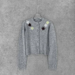 100% Wool Hand-Stitched Lace Floral Women's Cardigan Elegant Commuter Crew Neck Long Sleeve Sweater Top Spring 2026 New Y2k - AliExpress Sweaters&Jumpers
