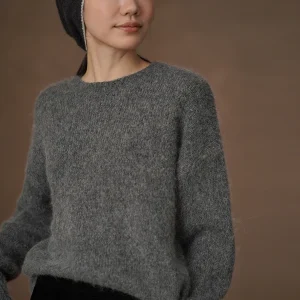 Hacikis Soft Blend Alpaca Wool Knit Sweater Women's Casual Loose Fit round Ne Pullover Faionable Multi-Fiber Knitwear - AliExpress Sweaters&Jumpers