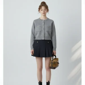Knitted Woolen Open Cardigan Loose Fit round Ne Color Blo Stitching  Sle ey Camere Faion Outerwear - AliExpress Sweaters&Jumpers