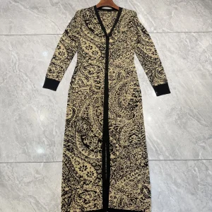 Retro Print Women's Knitted Cardigan Single Breasted V-Neck Long Sleeve Vintage Ladies Robe - AliExpress Sweaters&Jumpers