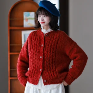 Original Mokedai Women's Winter Soft Woolen Knitted Sweater round Ne Warm All-Match Open-Front Casual Loose Sle Long Sve - AliExpress Sweaters&Jumpers