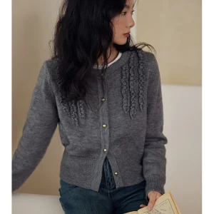 Eggka Commuter Ele 3D Wooden Ear Sweater Women's Autumn Winter New Single Button Base irt Faion Design Sense - AliExpress Sweaters&Jumpers