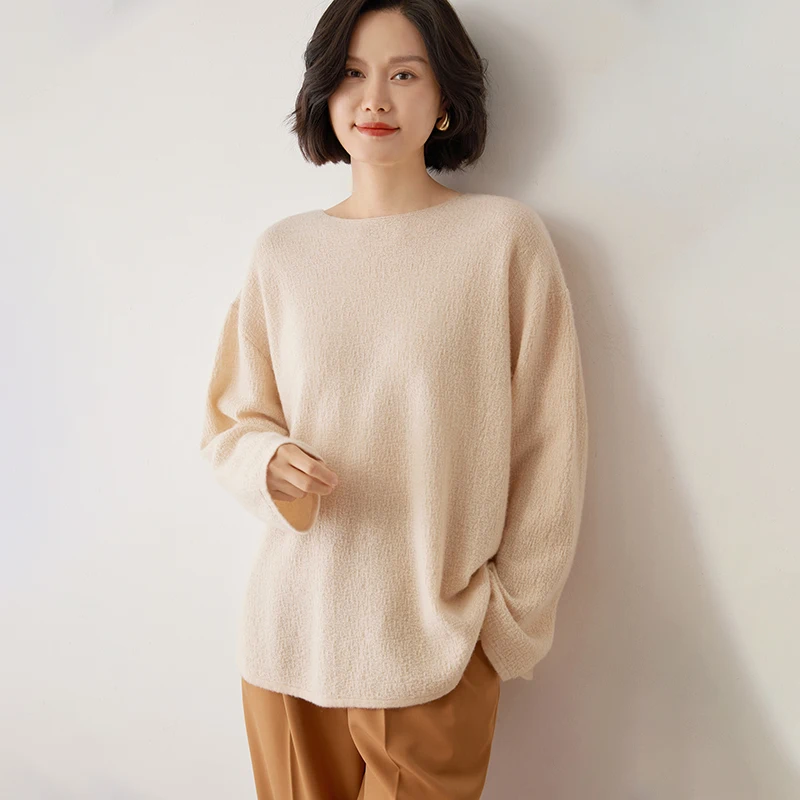Winter New Collection (100% Cashmere) Women's High end Cashmere Sweater Round Neck Large Size Women's Elegance Classic Temperame - AliExpress Sweaters&Jumpers