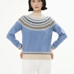 Heavy Industry Autumn Winter Fel Island Style 100% Cashmere Knit  Sweater For Women Art Retro O-neck Jacquard Sweater Casual - AliExpress Sweaters&Jumpers