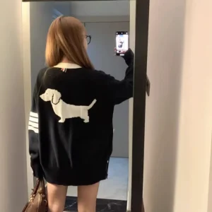 Autumn Winter V-Neck Knitted Open Cardigan Dog Pattern Men's Jacket Lazy Style Cotton Blend Regular Thickness Fashion Top - AliExpress Sweaters&Jumpers
