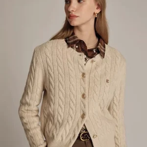 Autumn Winter Loose Knitted Woolen Cardigan Women's round Ne High Waist Sweater Outerwear ort Casual Sle Button Detail - AliExpress Sweaters&Jumpers