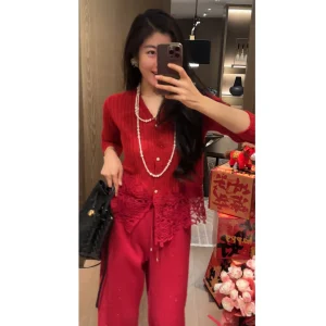 Nico 2026 Spring Long Sve V-Ne Knitted Lace Trim Splicing Design Unique Sle Women's Cardigan Woolen Blehine Sequins - AliExpress Sweaters&Jumpers