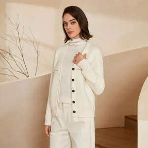 BC-283 Luxury 100% Wool Knit Cardigan Elegant V Neck Button Up Sweater Premium Soft Warm Ribbed Outerwear - AliExpress Sweaters&Jumpers