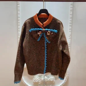 Faionable Retro Color Blo Knitted Sweater with  Knot Open Cardigan for Women Autumn New Arrival High End Ladies ... - AliExpress Sweaters&Jumpers