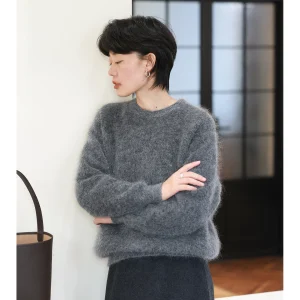 ey Loose Women's Knitted Sweater Long Haired Mouton Warm Cozy Faionable Casual Sle Mid-Length Regular Fit Wool Blend - AliExpress Sweaters&Jumpers