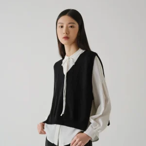 Ele Bla Woolen Vest Simple Chest Design Never Outdated Straight Cut Long Sve V-Ne ort Length Button Closure - AliExpress Sweaters&Jumpers