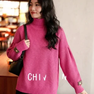 Chivirin Wool Blend High Ne Knit Sweater Women's Loose Long Sve Autumn Winter Faionable Slimming Comfortable Knitted Top - AliExpress Sweaters&Jumpers