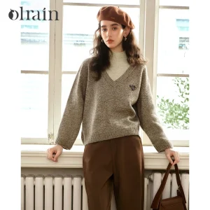 OLrain Women's Mock Two-Piece Pullovers 2026 Autumn Turtleneck Long Sleeve Sweaters Lazy Casual Comfortable Knitwear O57DM002605 - AliExpress Sweaters&Jumpers