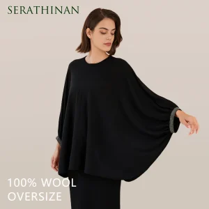 BC-328 Oversize Clothes 3/80Nm 100% Merino Wool Batwing Sleeve Sweater Womens Loose Plus Size Knitwear Knitted Jumper Sweater - AliExpress Sweaters&Jumpers