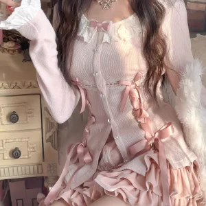 Princess sweet lolita cardigan bobon21 Bow tie lace knit cardigan cute blouse T2314 - AliExpress Sweaters&Jumpers